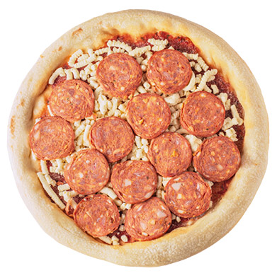 Pizza de mozzarella con pepperoni